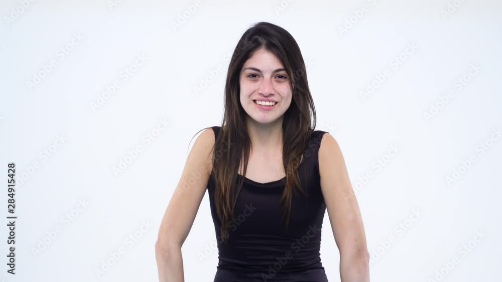 Emotional girl on a light background. A series of human emotions Emotional girl on a light background. A series of human emotions