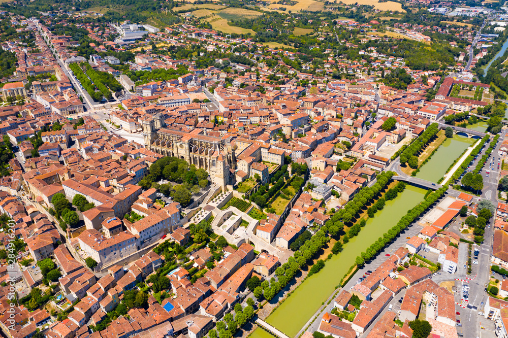 Aerial view on the city Auch. France