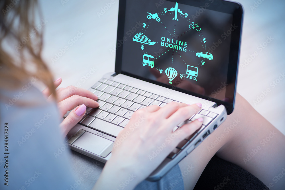 Concept of online booking for trip Concept of online booking for trip