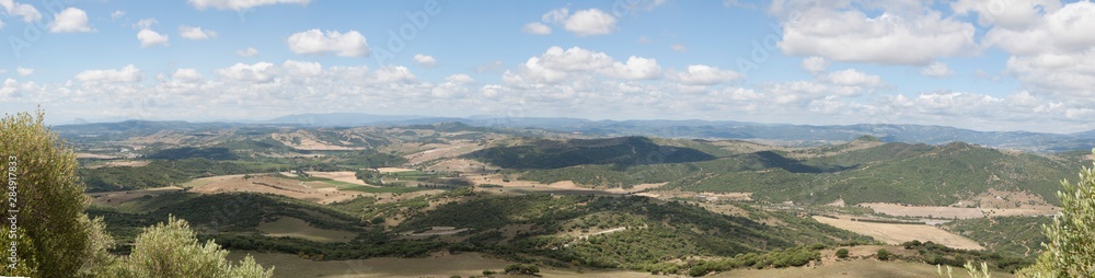 A panoramic view of Strait of Gibraltar from prerroman village of Lacipo in Casares, Cádiz