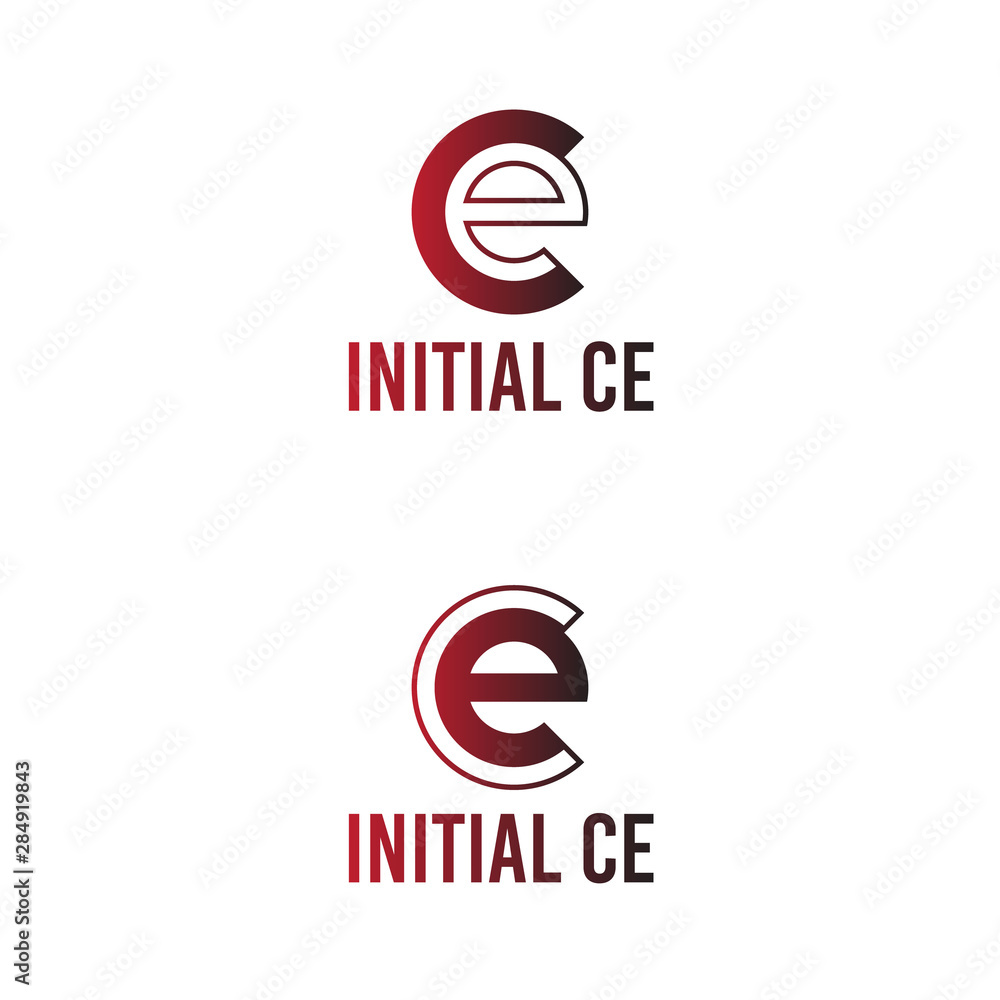 Obraz premium vector illustration initial letter c and e icon logo modern design