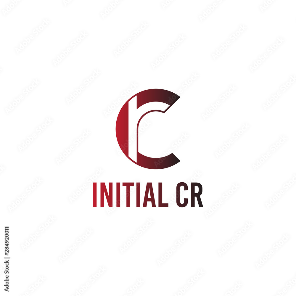 vector illustration initial letter c and r icon logo modern design