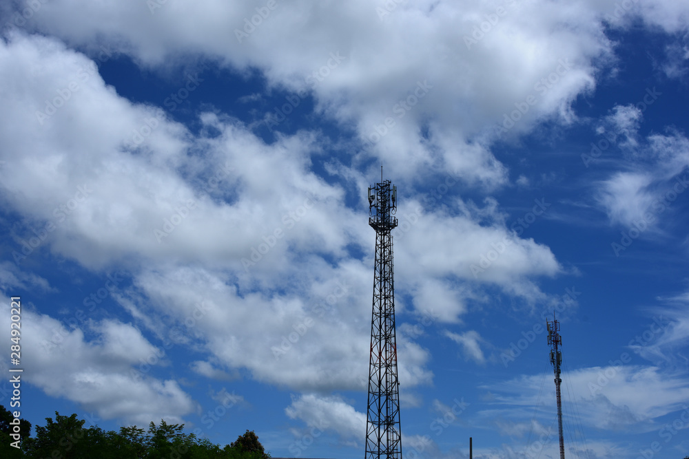 Telecommunication Tower Antennas High Pole Signal Transmission Both Wireless Phone Telecommunication Tower Antennas High Pole Signal Transmission Both Wireless Phone