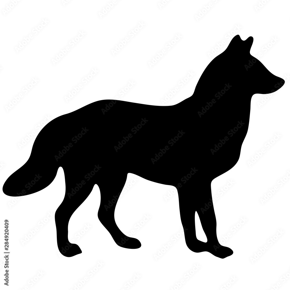 black silhouette of a fox