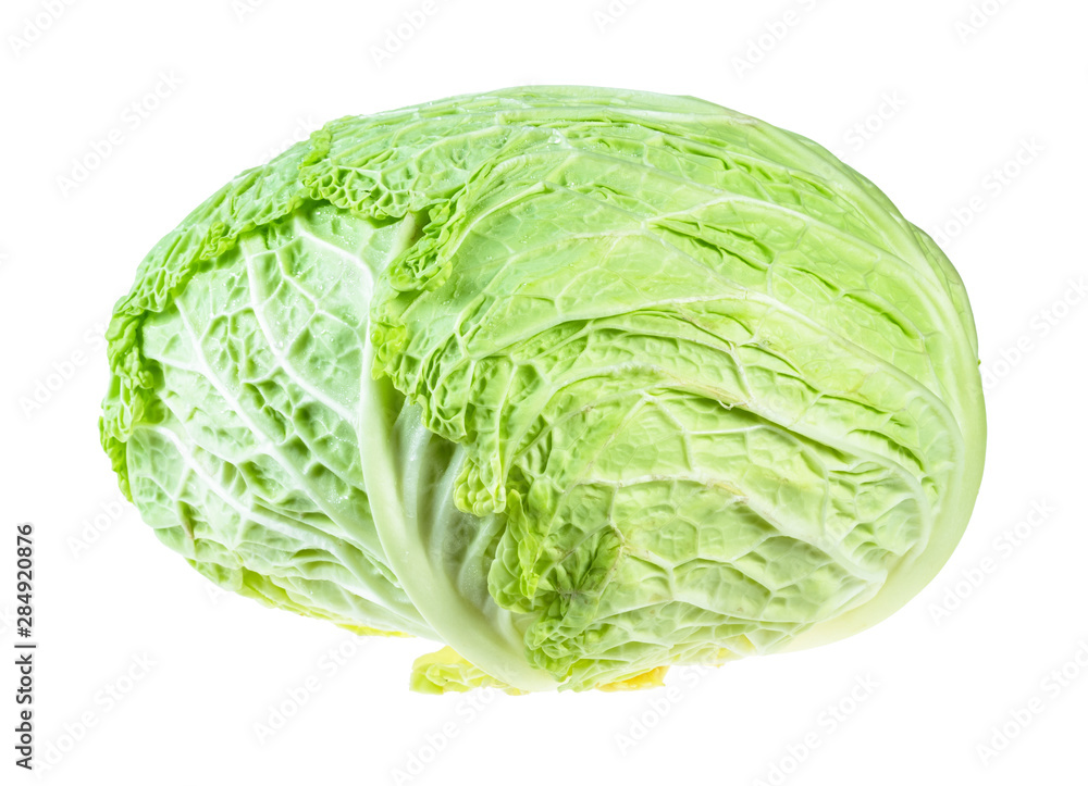 side view of fresh savoy cabbage cutout side view of fresh savoy cabbage cutout