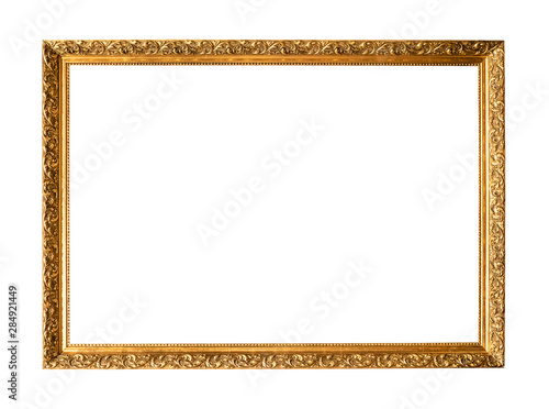 Quadro su tela old narrow carved wooden painting frame