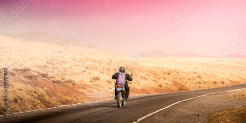 A motorbiker in the Peruvian Highlands  Peru