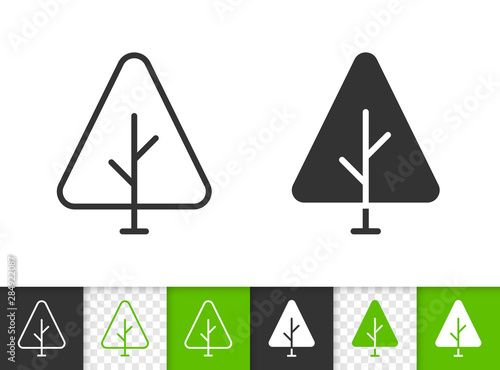 Geometric Tree simple black line vector icon