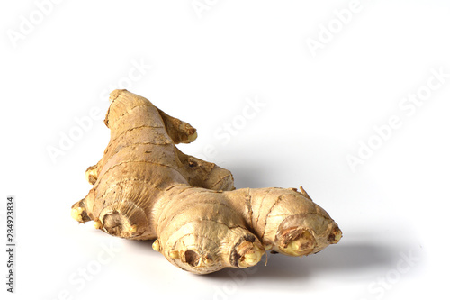 Ginger root isolated on a white background.