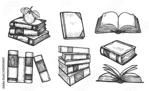 Educational books icons collection