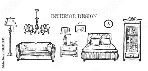 Set of furniture for interior design