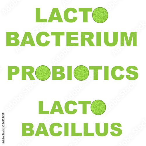 Green probiotics micro bacterium organisms isolated on white background