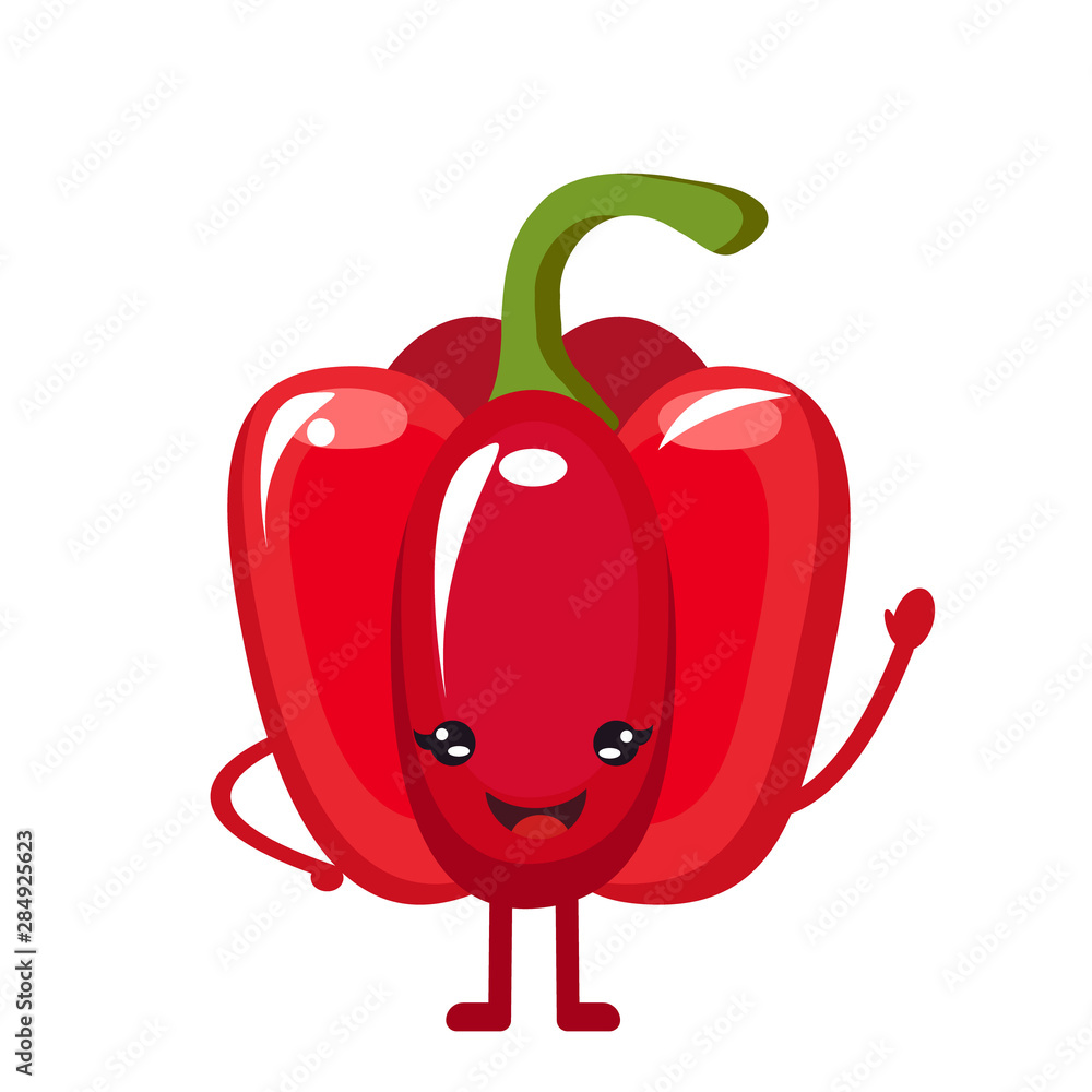 Obraz premium nice red pepper with smiling