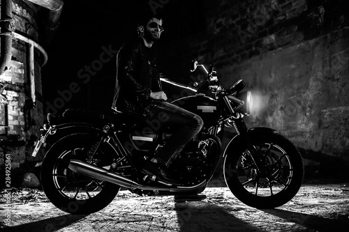 Motorcyclist's shadow