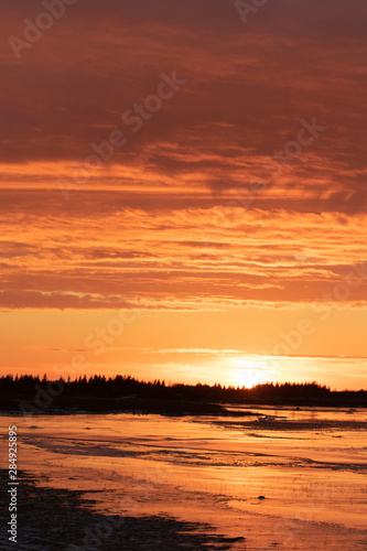 Sunset in the sub arctic of Hudson Bay