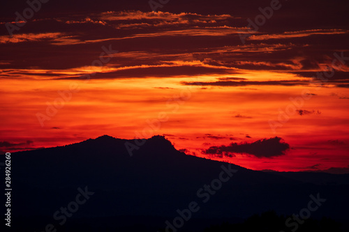 Sunset and mountains