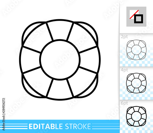 Lifebuoy lifebelt lifesaver thin line vector icon