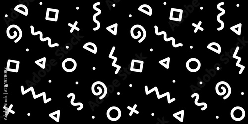 Seamless black and white geometric pattern. Hipster Memphis style.