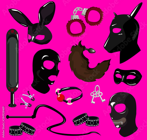 Set sex toys BDSM. Attributes
