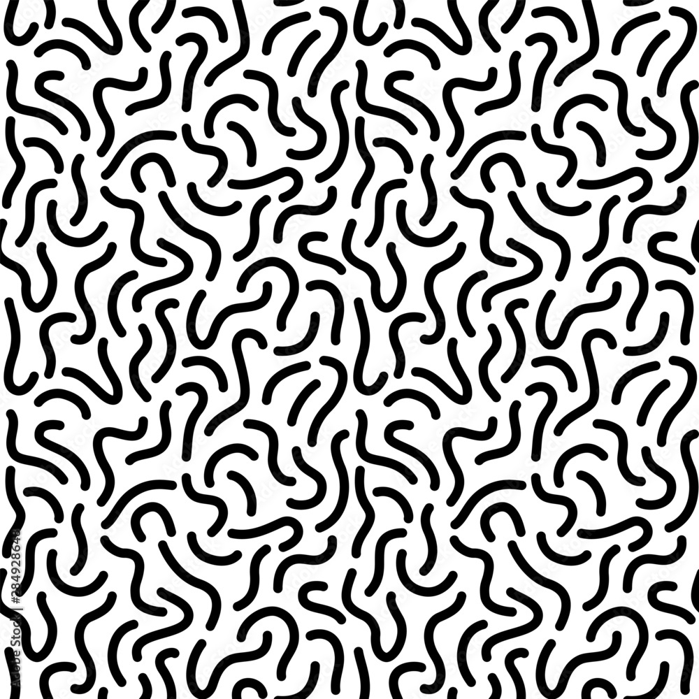 Seamless black and white geometric pattern. Hipster Memphis style. Seamless black and white geometric pattern. Hipster Memphis style.