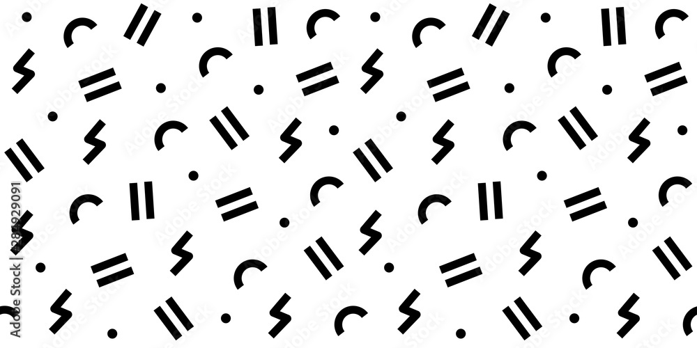 Seamless black and white geometric pattern. Hipster Memphis style. Seamless black and white geometric pattern. Hipster Memphis style.