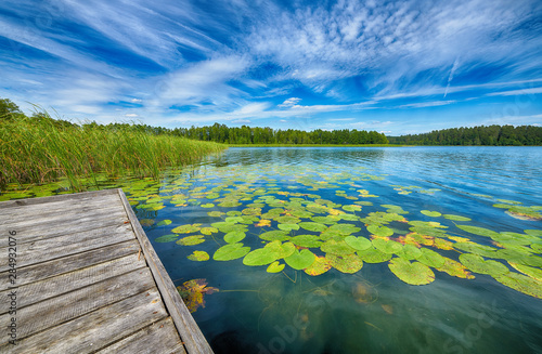 Fototapeta Naklejka Na Ścianę i Meble -  Beautiful summer day on masuria lake district in Poland