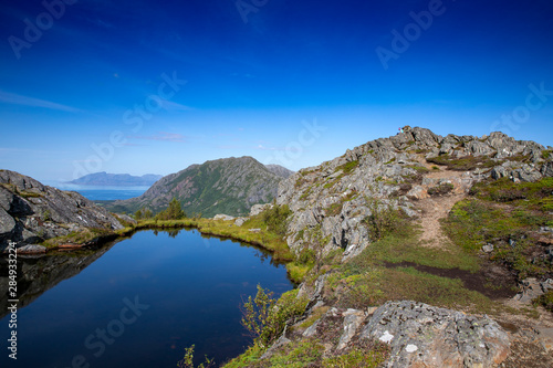 Hiking in the Ramntind mountains in Northern Norway