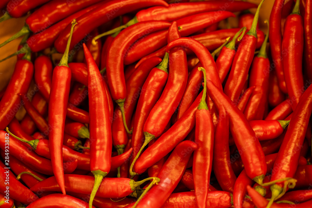 Close up background of hot red chilean pepper. Heap of pepper. Close up background of hot red chilean pepper. Heap of pepper.