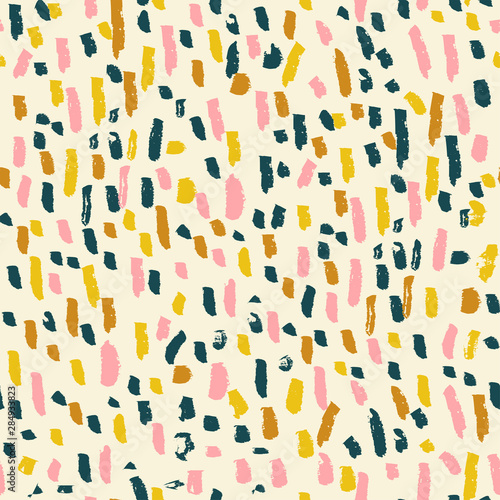 abstract seamless trendy pattern. grunge hand drawn brush strokes background. 