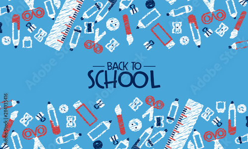 Back to school card fun highschool doodle icons