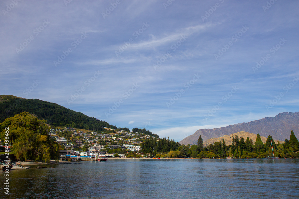 Lakeside of Wakatipu lake in Queenstown, NZ