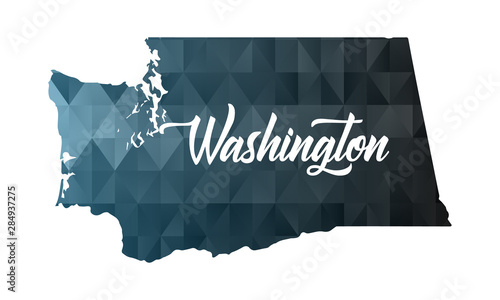 Washington state map. Geometric polygon map.