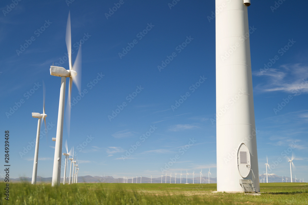 Windmills for renewable electric production in Zaragoza Province, Spain. Windmills for renewable electric production in Zaragoza Province, Spain.