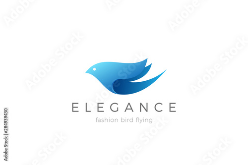 Flying Bird abstract Logo Elegant design vector template. Cosmetics SPA Fashion Beauty Health Care logotype concept icon.