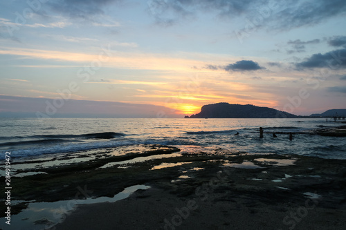 sunset over the sea  alanya