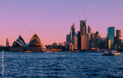 Sydney harbour under magenta skies  © Hans