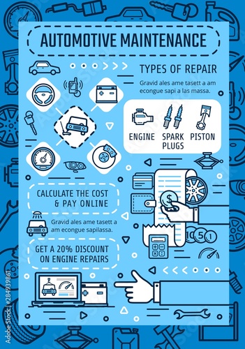Auto service center, online automotive maintenance