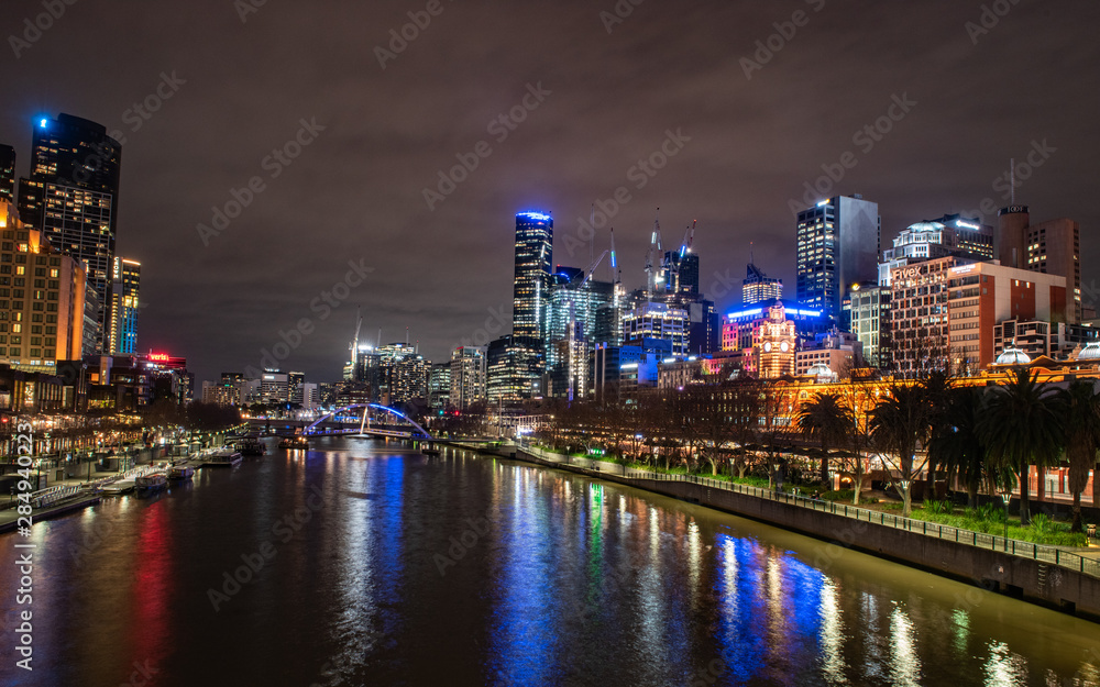 Melbourne River front at night