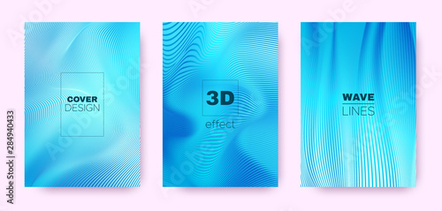 3d Lines Design. Wave Flow ...