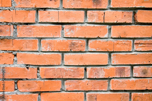 Brick texture. Wall of red bricks. Red brick wall. photo