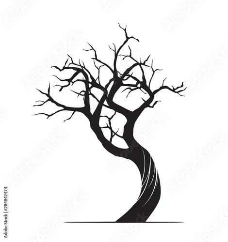 Olive tree on white background. Vector Illustration and concept pictogram.