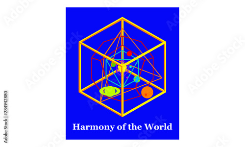 Drawing of the Harmony of the World as per Kepler photo