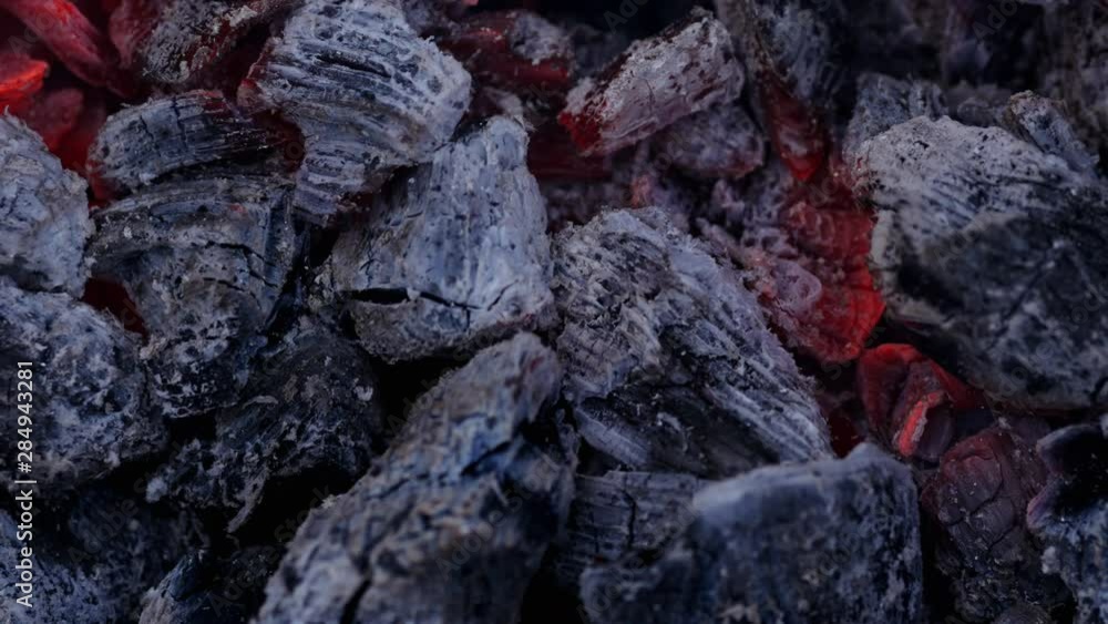 Close-up of hot coals of fire, video background Close-up of hot coals of fire, video background