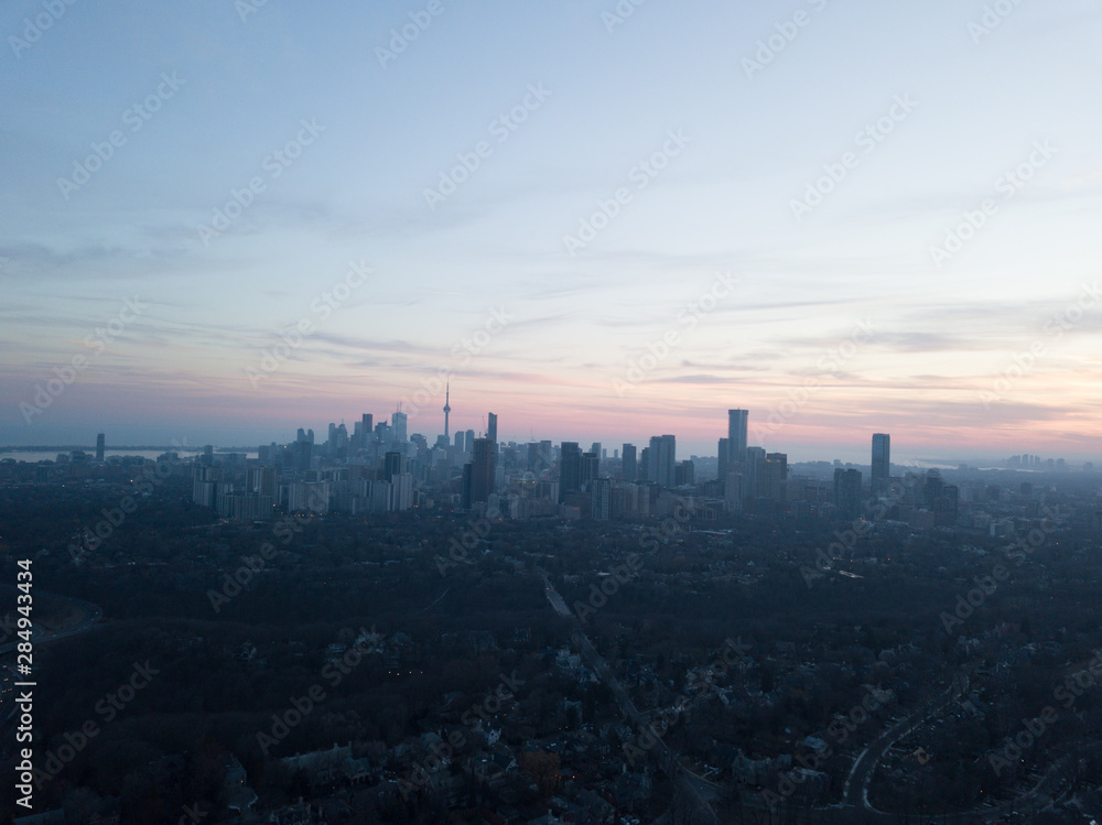 Toronto Skyline sunset time