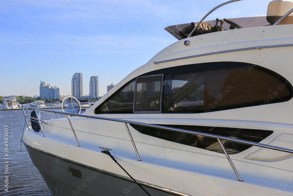 Luxury motor boat. Luxury motor yacht