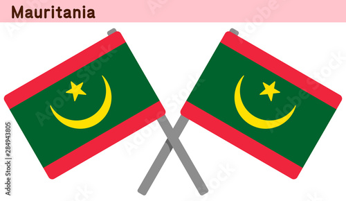 交差したモーリタニアの国旗