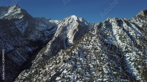 Aerial View of Mount Whitney, Highest Mountain Peek in California and Whole USA photo