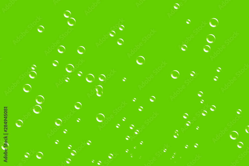Illustration of image of water drops, carbonic acid, bubbles, etc.　水滴、炭酸、泡をイメージしたイラスト。