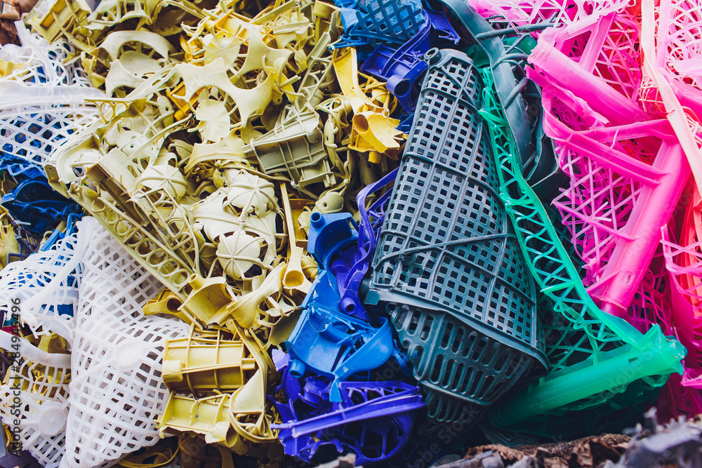 Plastic pressed bales at the modern waste hazardous processing plant