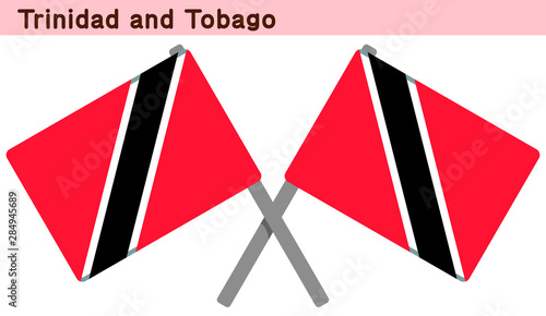 交差したトリニダード・トバゴの国旗